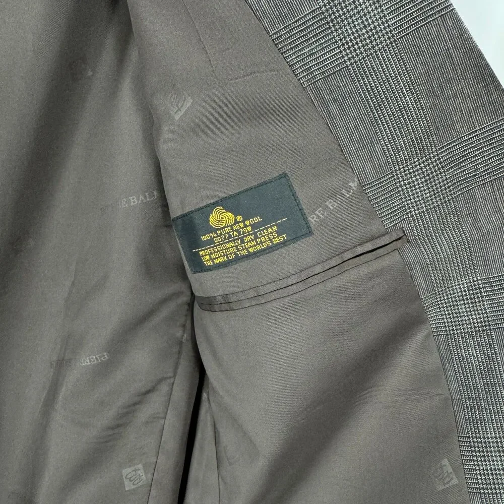PIERRE BALMAIN Gray Brown 2 Button Blazer Size 42R